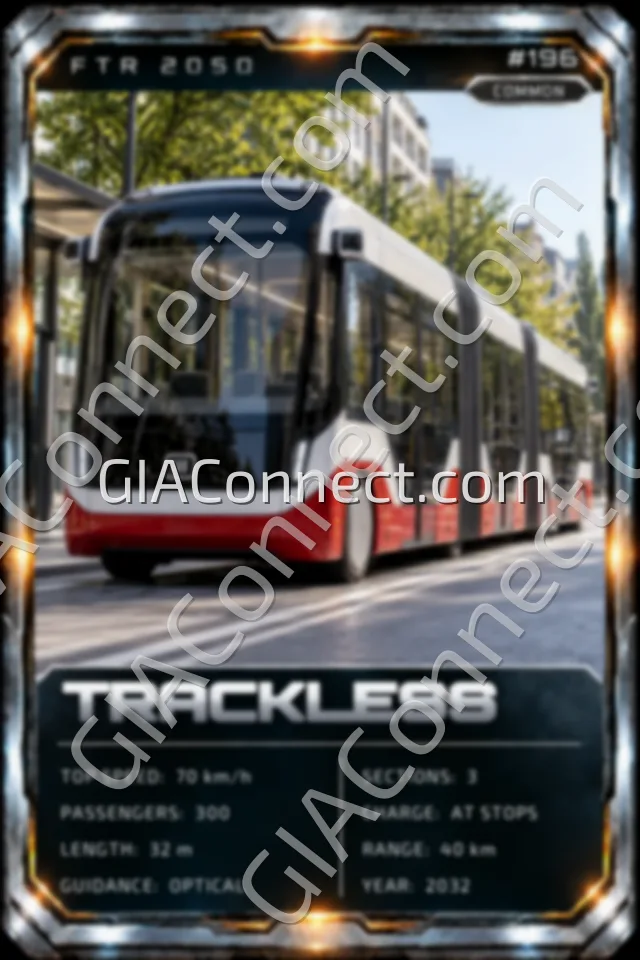 TRACKLESS – vehicul futurist FTR 2050, cartonaș digital de colecție