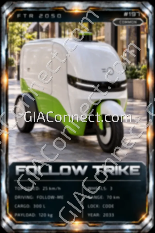FOLLOW TRIKE – vehicul futurist FTR 2050, cartonaș digital de colecție