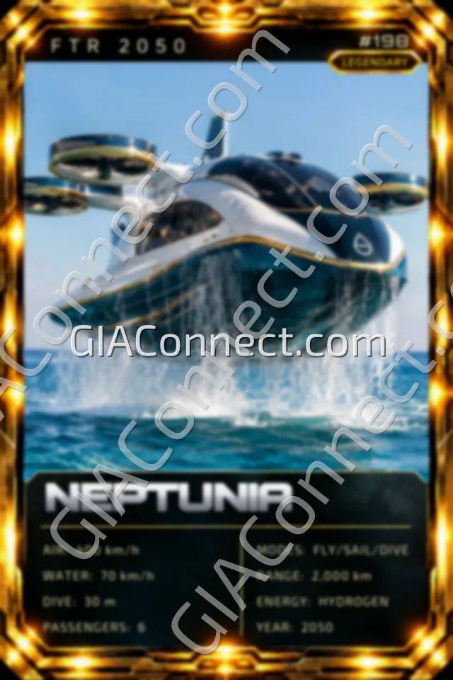 NEPTUNIA – vehicul futurist FTR 2050, cartonaș digital de colecție