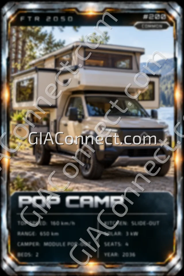 POP CAMP – vehicul futurist FTR 2050, cartonaș digital de colecție