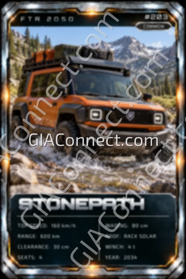 STONEPATH – vehicul futurist FTR 2050, cartonaș digital de colecție