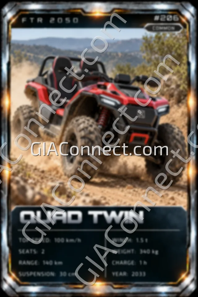 QUAD TWIN – vehicul futurist FTR 2050, cartonaș digital de colecție