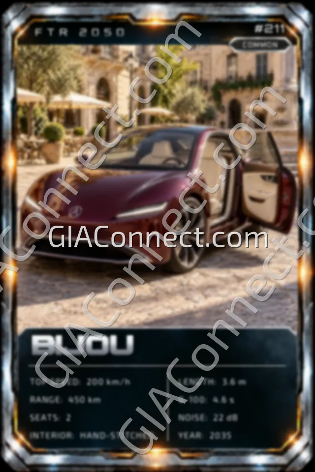 BIJOU – vehicul futurist FTR 2050, cartonaș digital de colecție