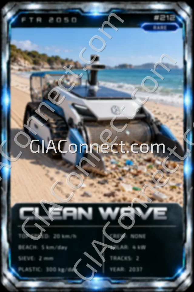 CLEAN WAVE – vehicul futurist FTR 2050, cartonaș digital de colecție