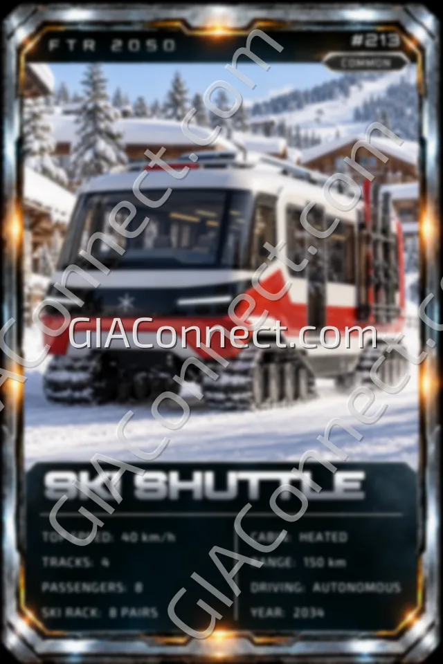 SKI SHUTTLE – vehicul futurist FTR 2050, cartonaș digital de colecție