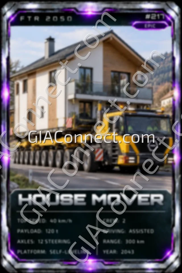HOUSE MOVER – vehicul futurist FTR 2050, cartonaș digital de colecție