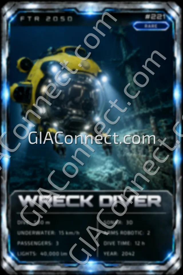 WRECK DIVER – vehicul futurist FTR 2050, cartonaș digital de colecție