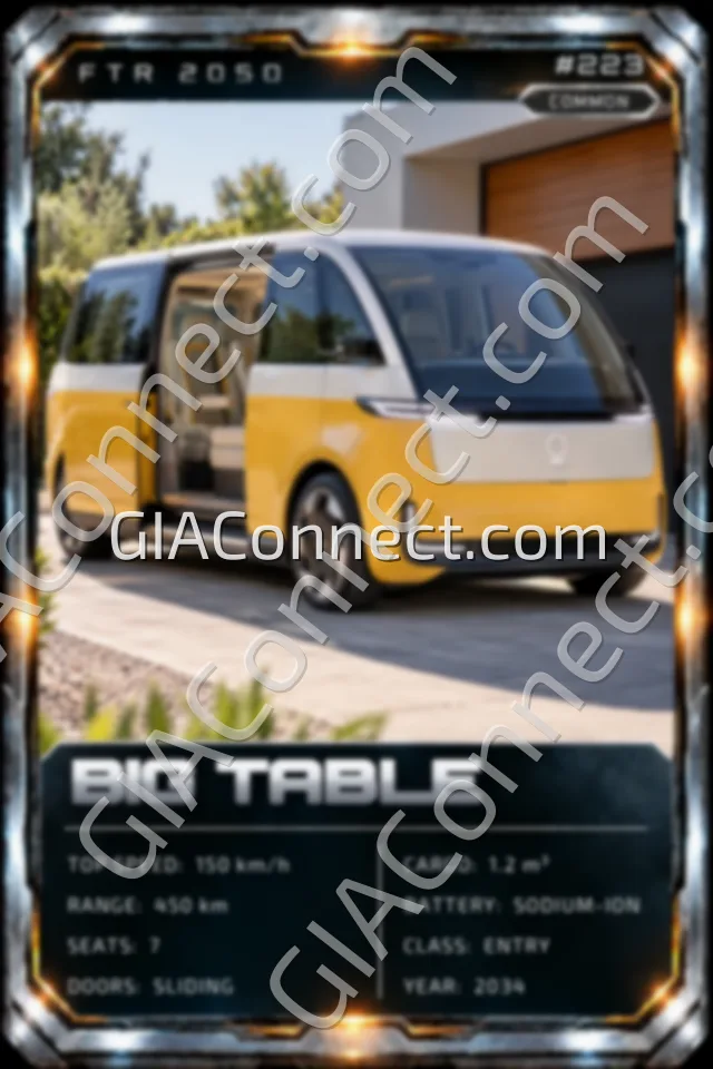 BIG TABLE – vehicul futurist FTR 2050, cartonaș digital de colecție