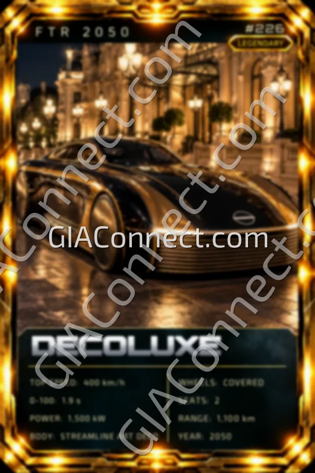 DECOLUXE – vehicul futurist FTR 2050, cartonaș digital de colecție