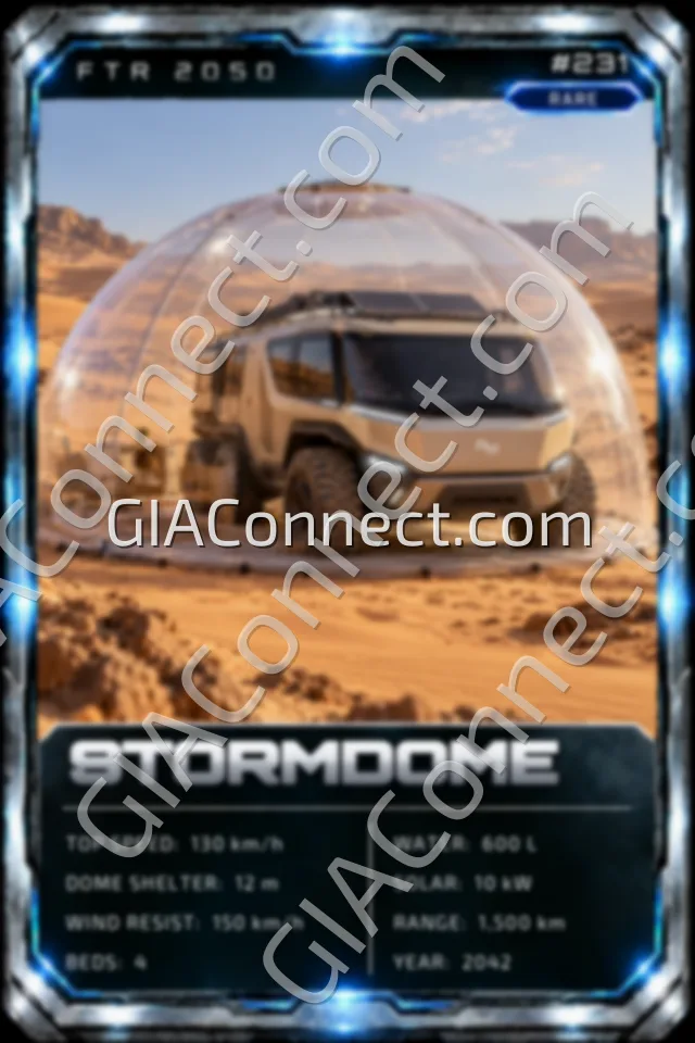 STORMDOME – vehicul futurist FTR 2050, cartonaș digital de colecție