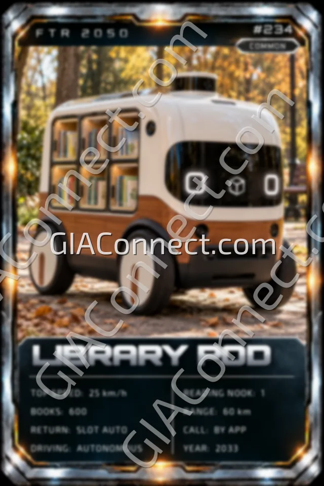 LIBRARY POD – vehicul futurist FTR 2050, cartonaș digital de colecție