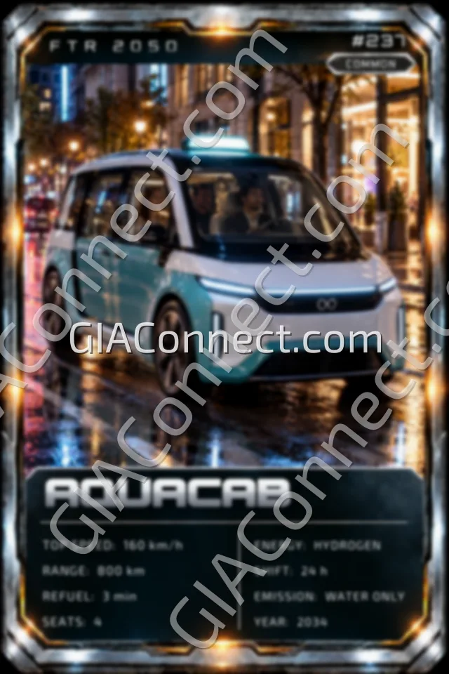 AQUACAB – vehicul futurist FTR 2050, cartonaș digital de colecție
