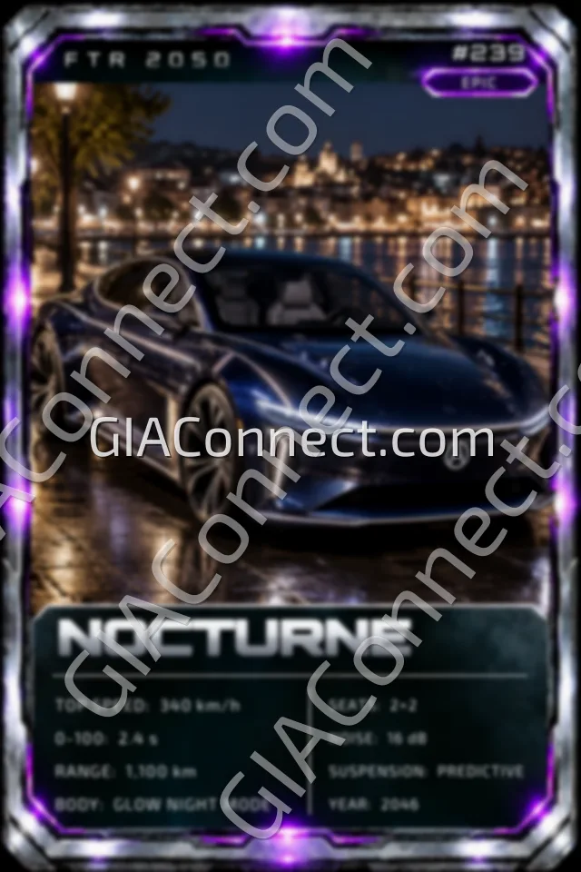 NOCTURNE – vehicul futurist FTR 2050, cartonaș digital de colecție