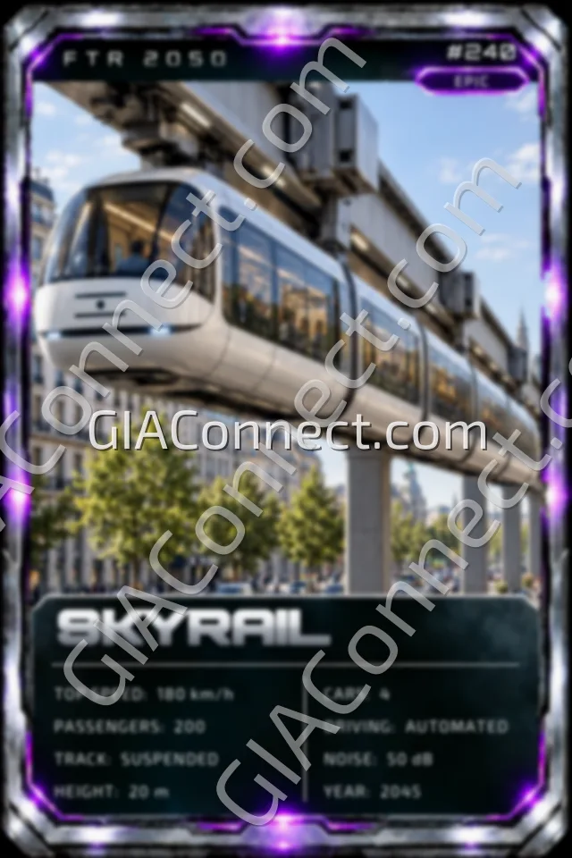 SKYRAIL – vehicul futurist FTR 2050, cartonaș digital de colecție