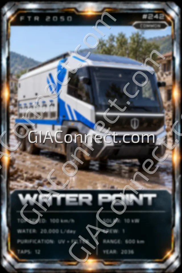 WATER POINT – vehicul futurist FTR 2050, cartonaș digital de colecție