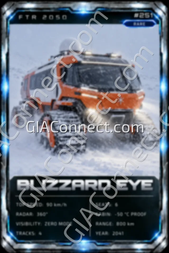 BLIZZARD EYE – vehicul futurist FTR 2050, cartonaș digital de colecție