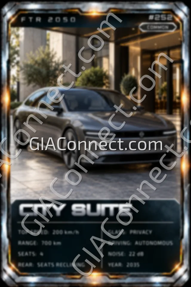 CITY SUITE – vehicul futurist FTR 2050, cartonaș digital de colecție