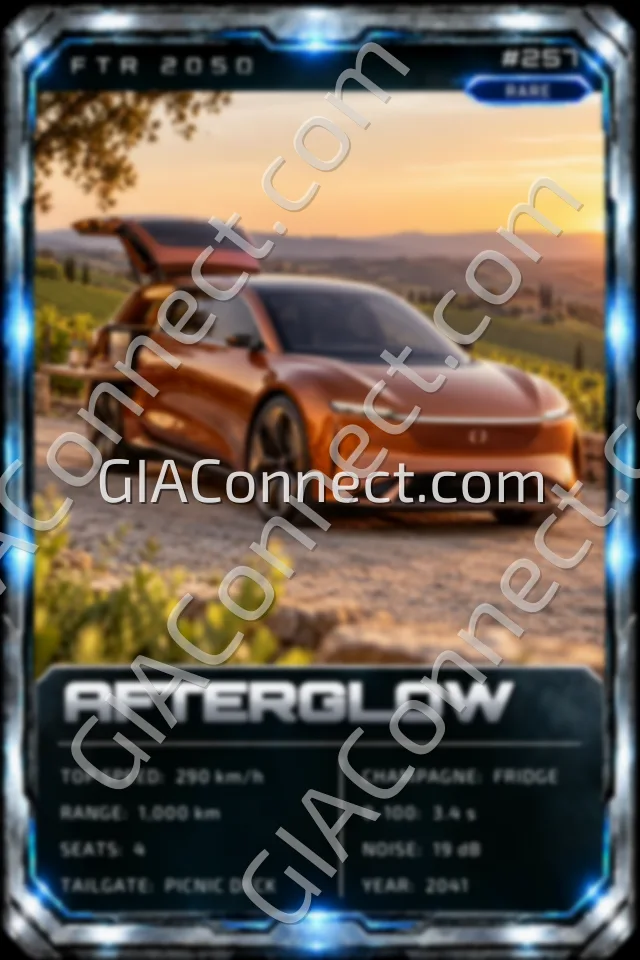 AFTERGLOW – vehicul futurist FTR 2050, cartonaș digital de colecție