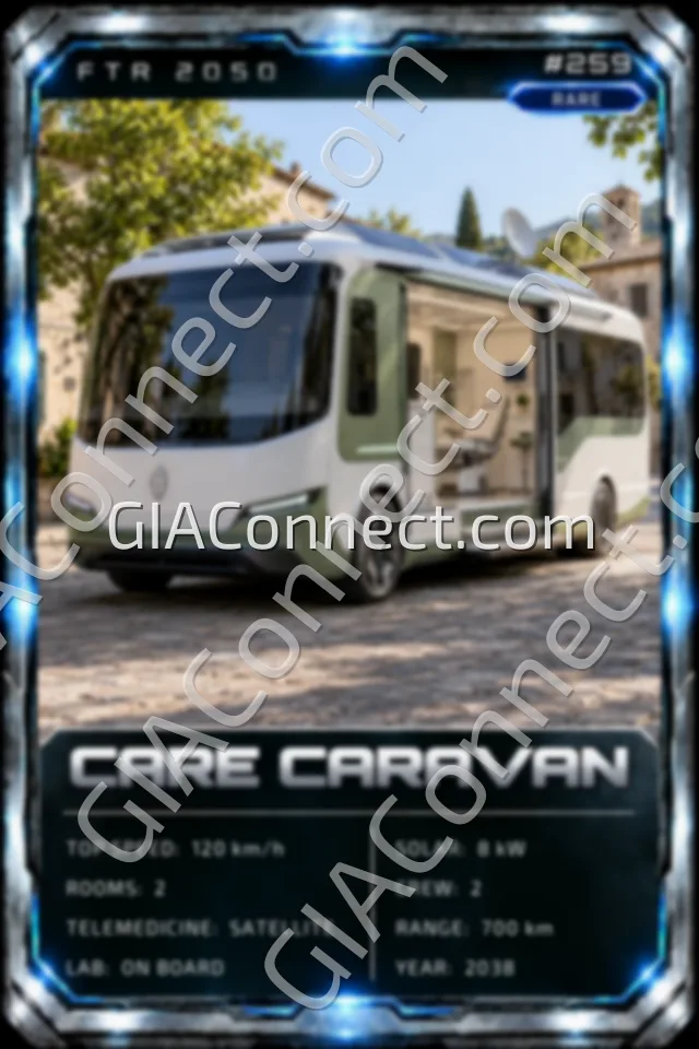 CARE CARAVAN – vehicul futurist FTR 2050, cartonaș digital de colecție