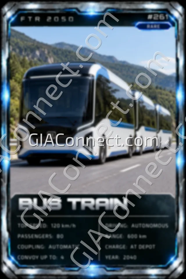 BUS TRAIN – vehicul futurist FTR 2050, cartonaș digital de colecție