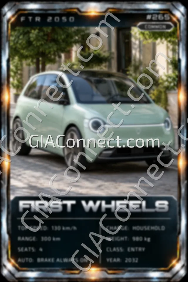 FIRST WHEELS – vehicul futurist FTR 2050, cartonaș digital de colecție