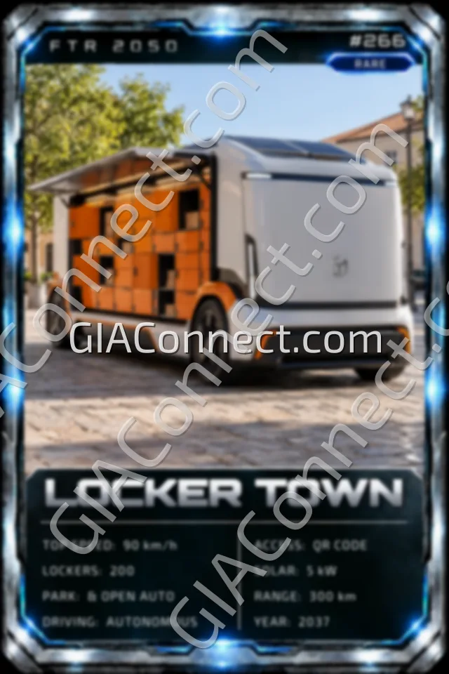 LOCKER TOWN – vehicul futurist FTR 2050, cartonaș digital de colecție