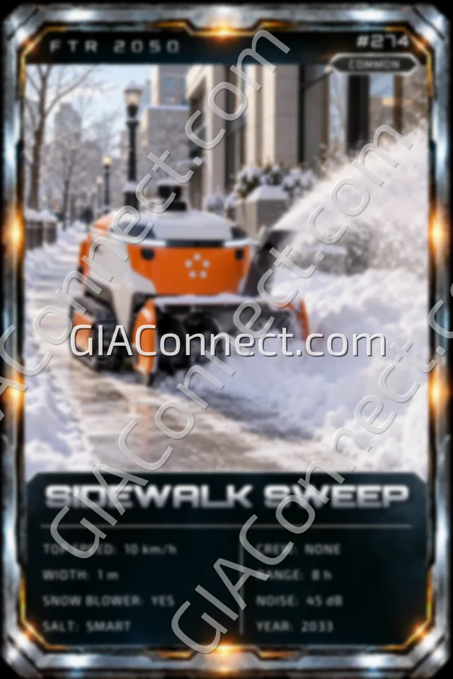 SIDEWALK SWEEP – vehicul futurist FTR 2050, cartonaș digital de colecție