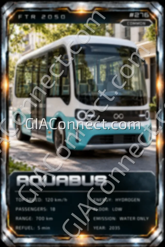 AQUABUS – vehicul futurist FTR 2050, cartonaș digital de colecție