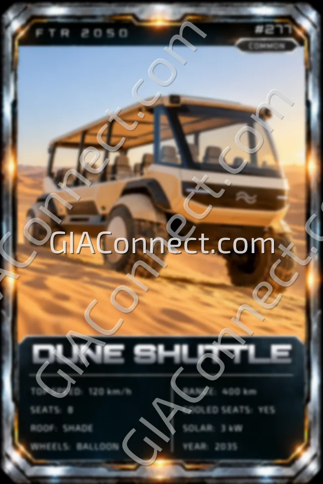DUNE SHUTTLE – vehicul futurist FTR 2050, cartonaș digital de colecție