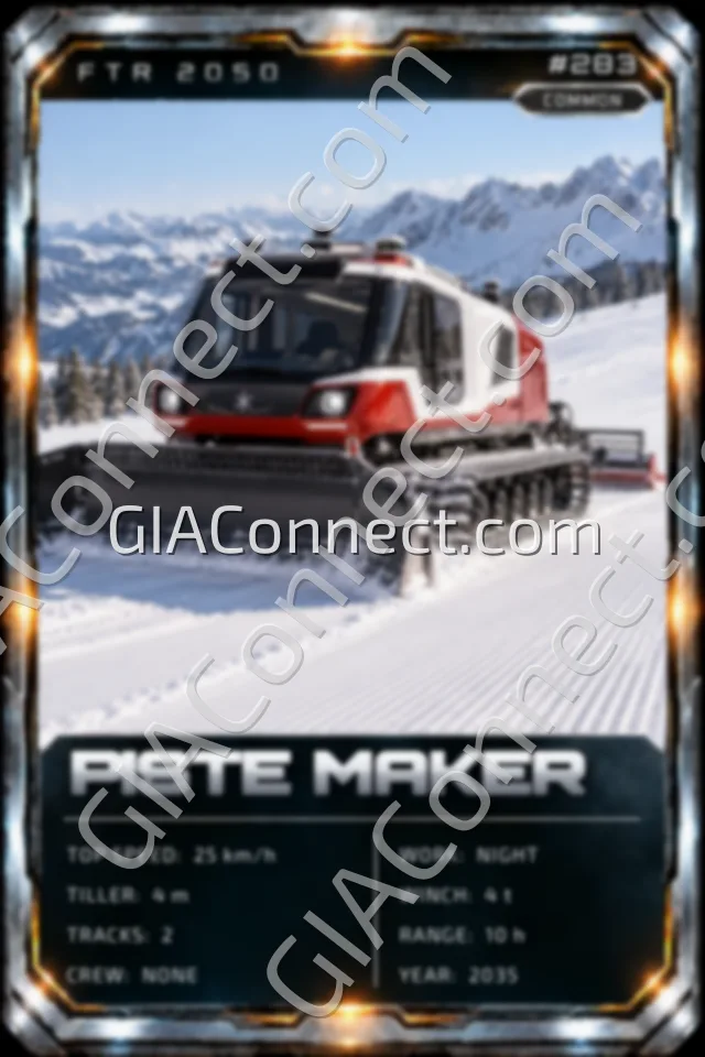 PISTE MAKER – vehicul futurist FTR 2050, cartonaș digital de colecție