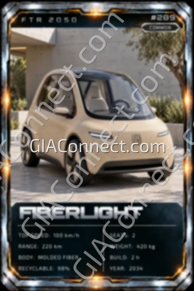 FIBERLIGHT – vehicul futurist FTR 2050, cartonaș digital de colecție
