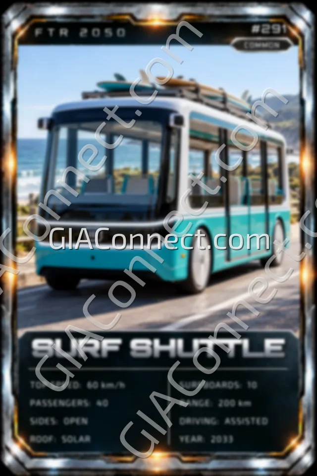 SURF SHUTTLE – vehicul futurist FTR 2050, cartonaș digital de colecție