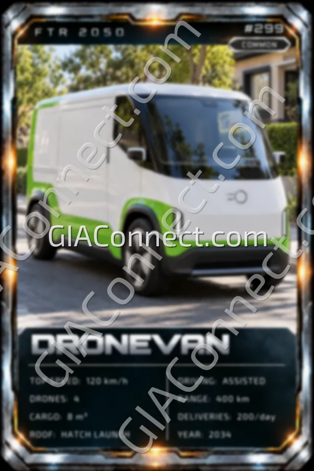 DRONEVAN – vehicul futurist FTR 2050, cartonaș digital de colecție