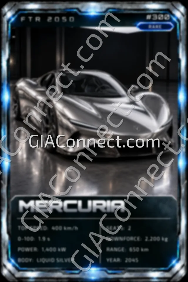 MERCURIA – vehicul futurist FTR 2050, cartonaș digital de colecție