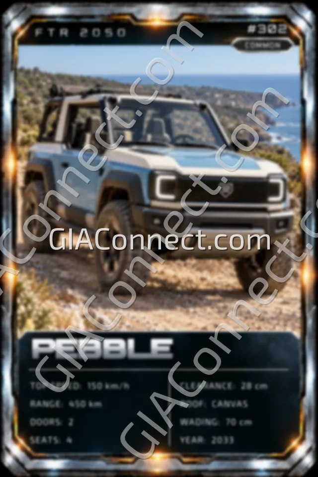 PEBBLE – vehicul futurist FTR 2050, cartonaș digital de colecție