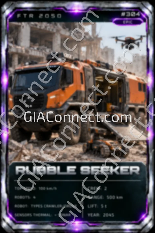 RUBBLE SEEKER – vehicul futurist FTR 2050, cartonaș digital de colecție