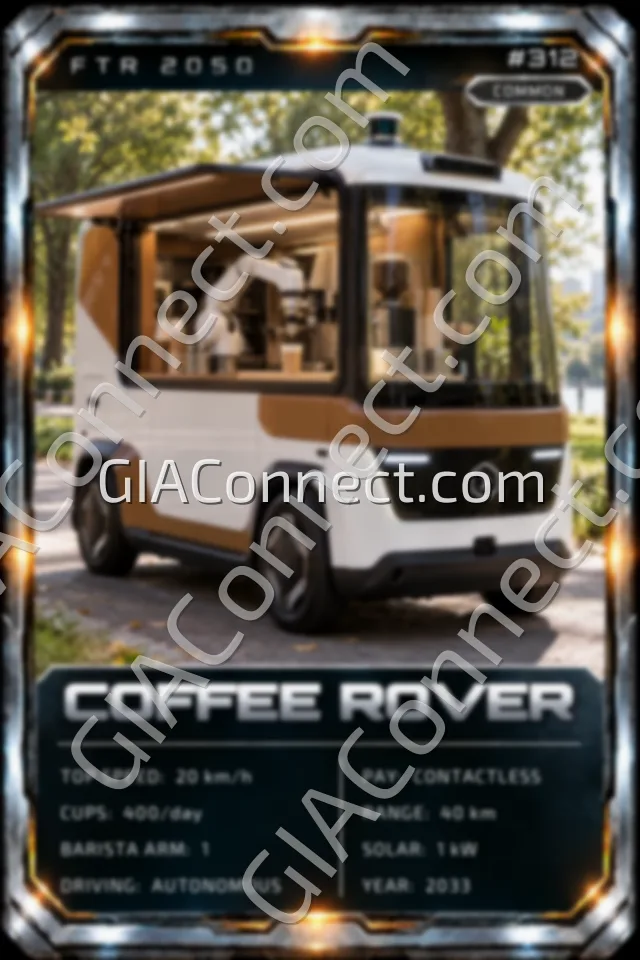 COFFEE ROVER – vehicul futurist FTR 2050, cartonaș digital de colecție
