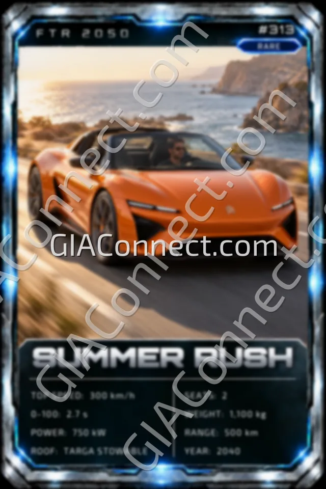 SUMMER RUSH – vehicul futurist FTR 2050, cartonaș digital de colecție