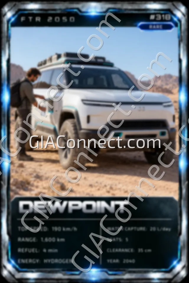 DEWPOINT – vehicul futurist FTR 2050, cartonaș digital de colecție