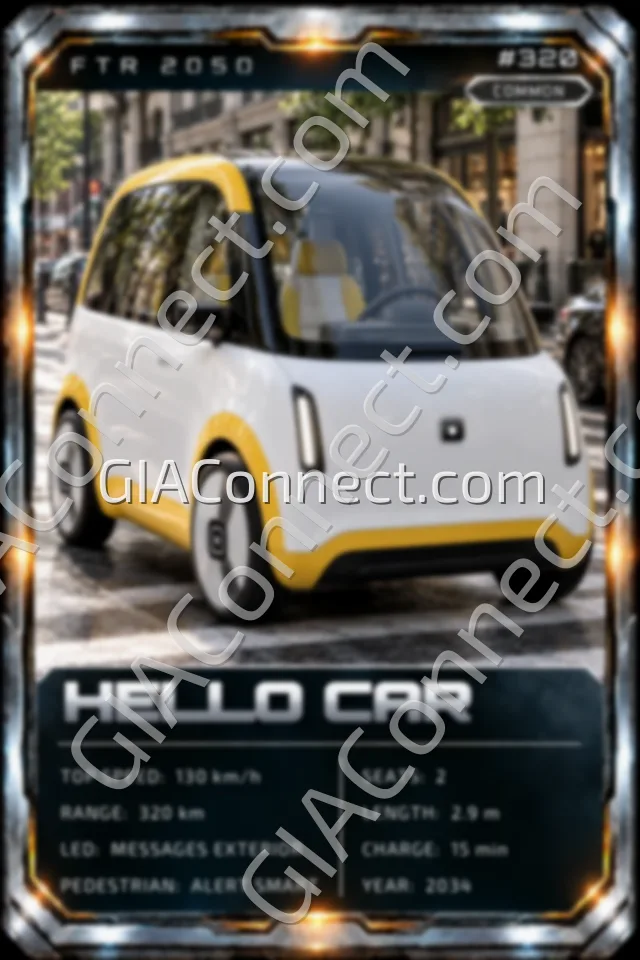 HELLO CAR – vehicul futurist FTR 2050, cartonaș digital de colecție