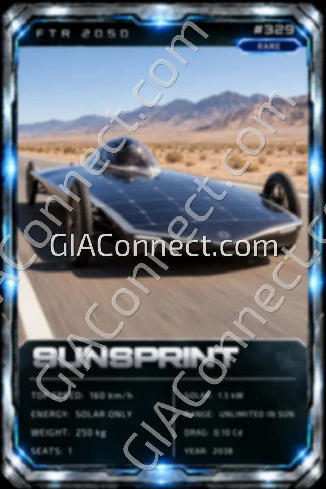 SUNSPRINT – vehicul futurist FTR 2050, cartonaș digital de colecție