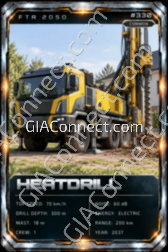 HEATDRILL – vehicul futurist FTR 2050, cartonaș digital de colecție