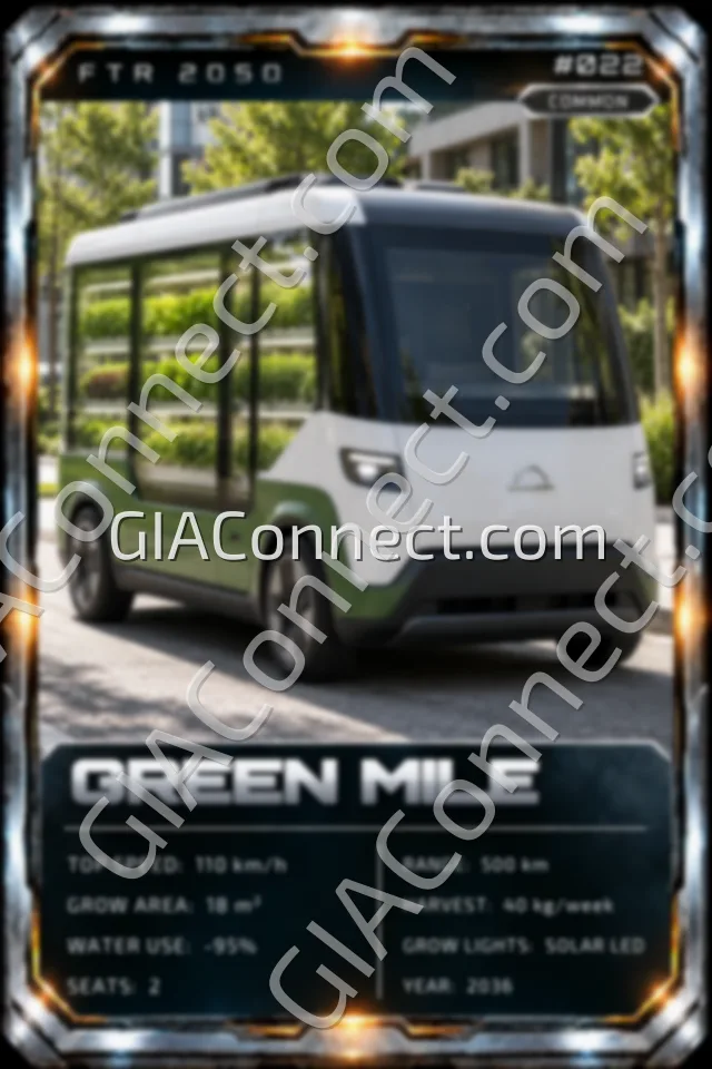 GREEN MILE – vehicul futurist FTR 2050, cartonaș digital de colecție