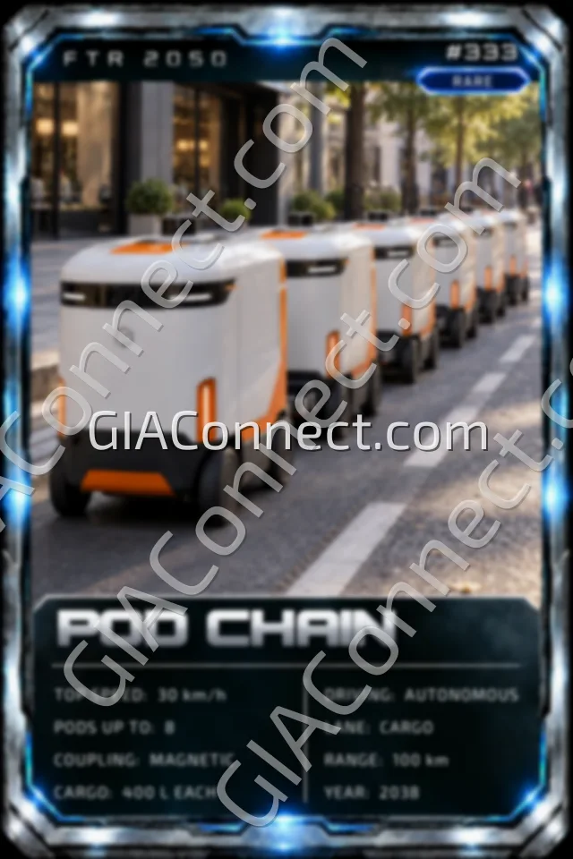 POD CHAIN – vehicul futurist FTR 2050, cartonaș digital de colecție