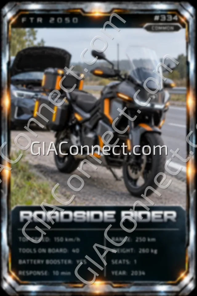 ROADSIDE RIDER – vehicul futurist FTR 2050, cartonaș digital de colecție