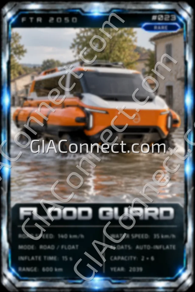 FLOOD GUARD – vehicul futurist FTR 2050, cartonaș digital de colecție