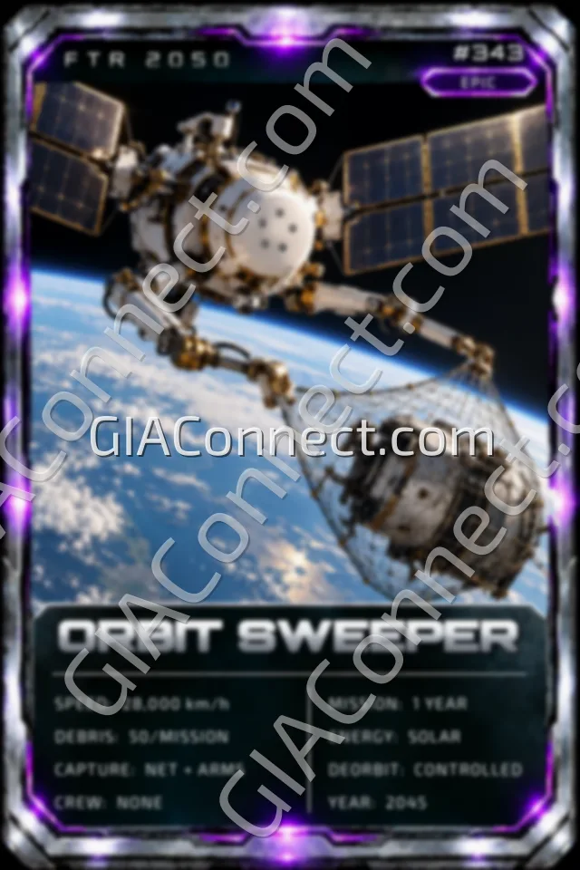 ORBIT SWEEPER – vehicul futurist FTR 2050, cartonaș digital de colecție