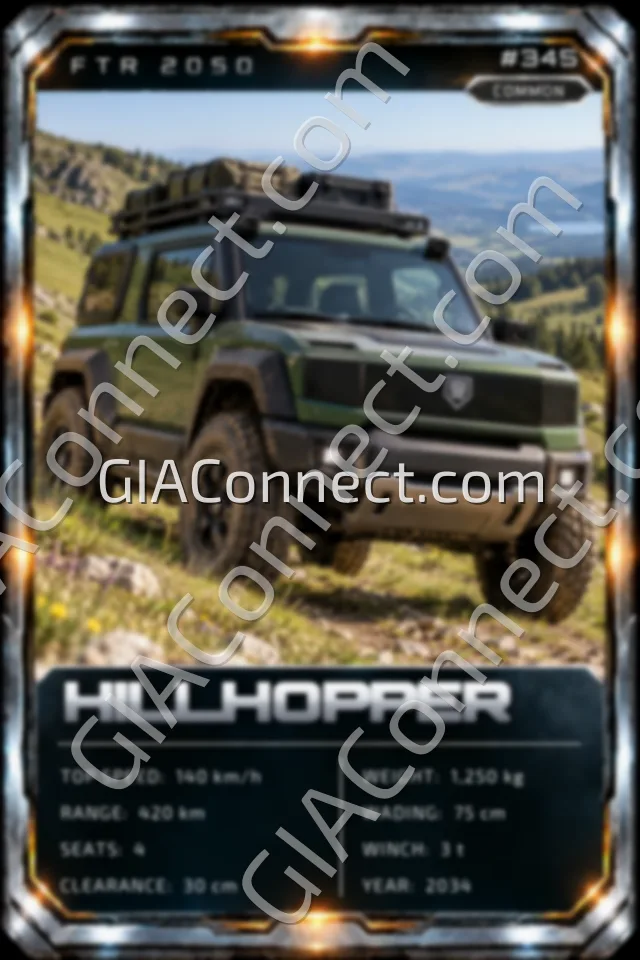 HILLHOPPER – vehicul futurist FTR 2050, cartonaș digital de colecție