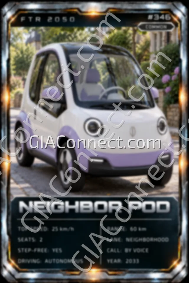 NEIGHBOR POD – vehicul futurist FTR 2050, cartonaș digital de colecție