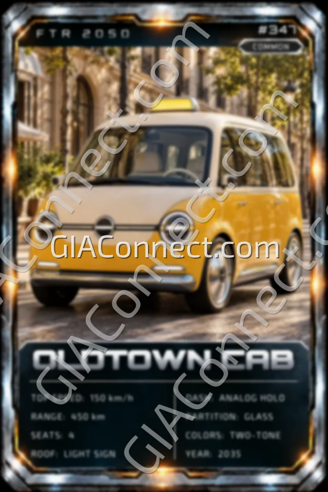 OLDTOWN CAB – vehicul futurist FTR 2050, cartonaș digital de colecție